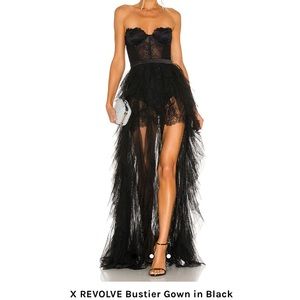 Revolve Black bustier gown
